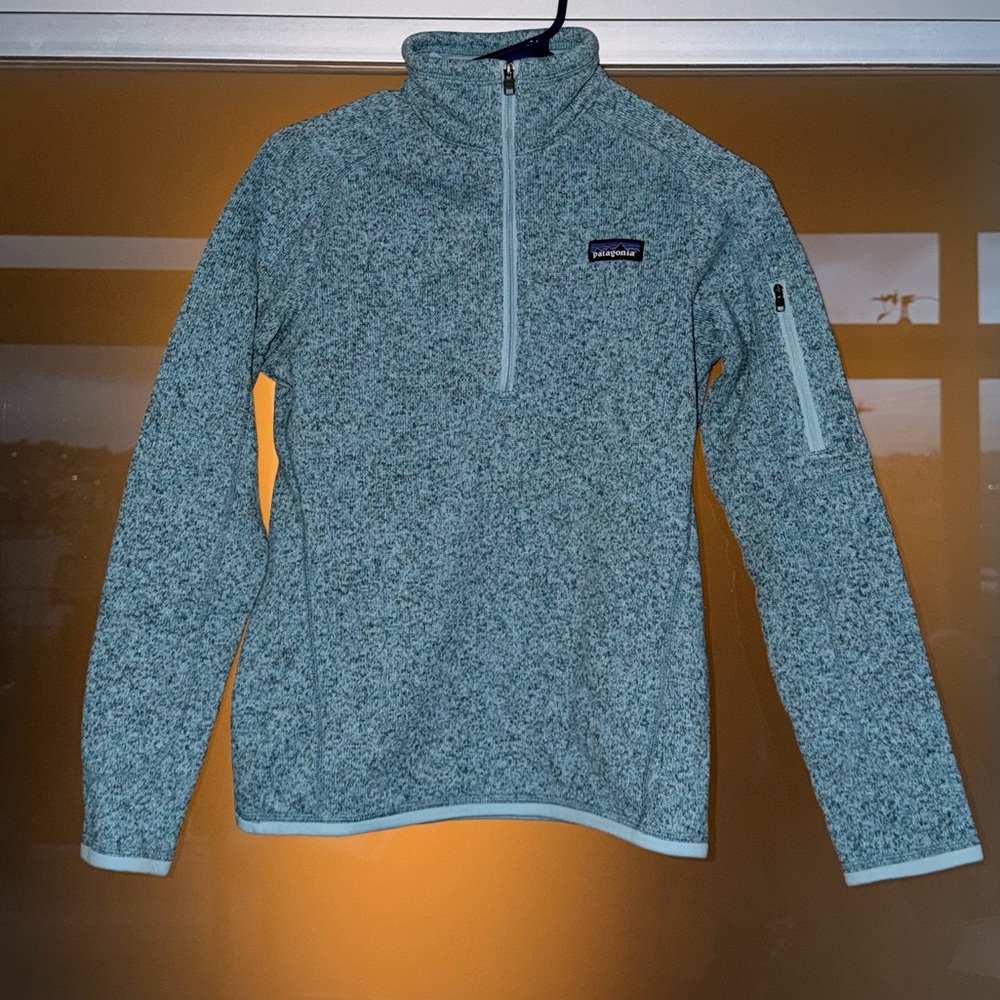 Patagonia Grey Blue Marl Quarter-Zip Fleece
